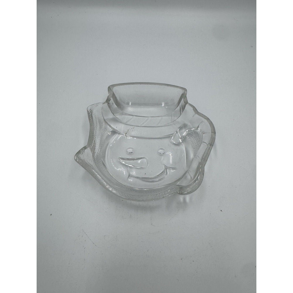 Mikasa Frosty's Magic Snowman Face Glass "Sweet" Dish /Candy Dish